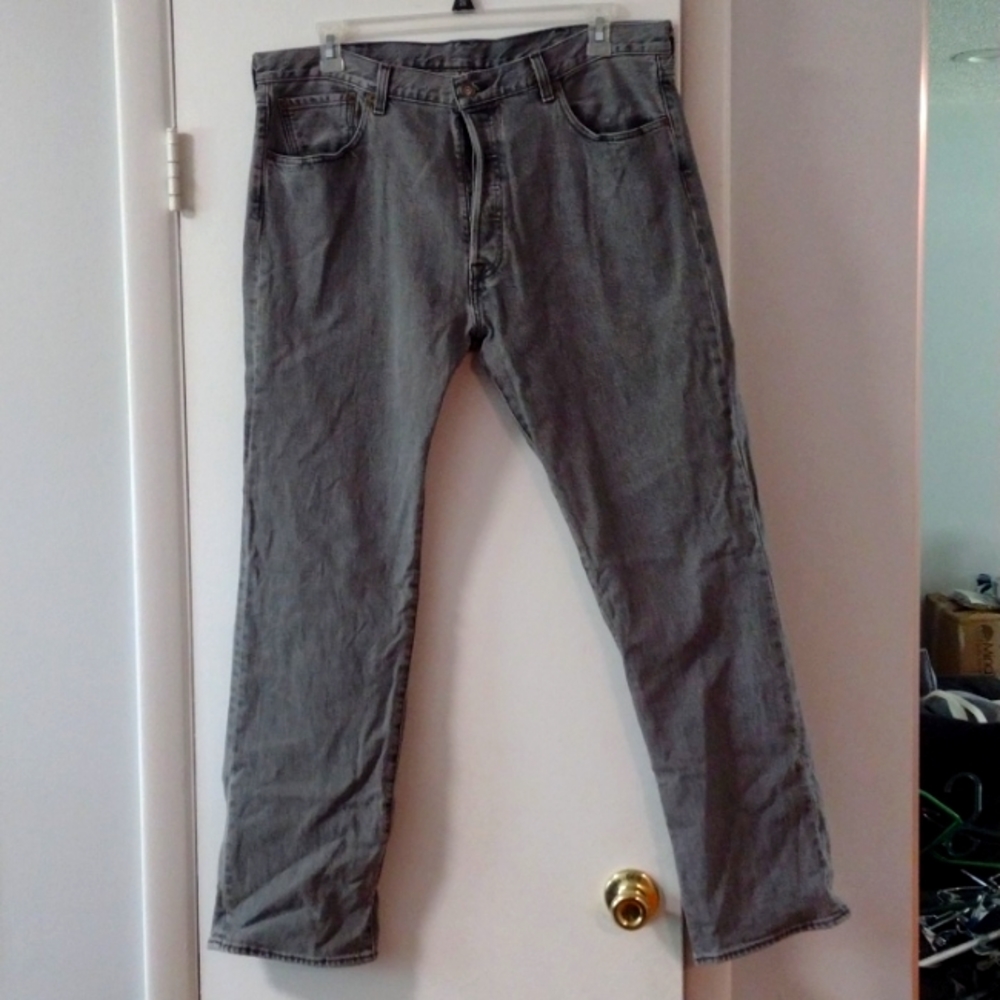 Levi's 501 Men's Button Fly Gray Jeans, Size 38X32